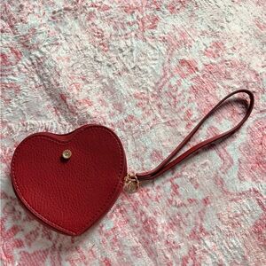 LC Lauren Conrad Heart-Shaped Red Wristlet